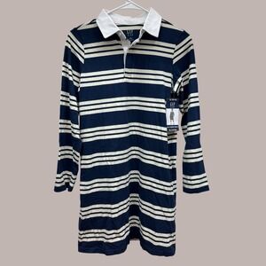 NWT Girl's size XL - 14/16 Striped dress Old Navy, blue and off white